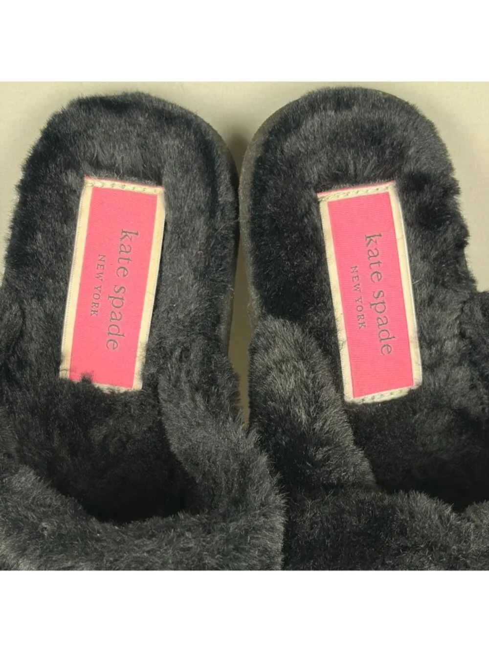 Kate Spade Lacey Slippers Womens 10.5 Black Gold Pink Lined Sparkle